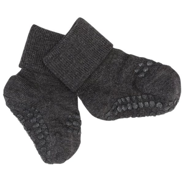 GoBabyGo: antypoślizgowe skarpetki do nauki chodzenia BAMBOO Dark Grey Melange 2 lata+