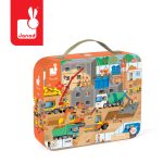 Janod: Puzzle w walizce Plac budowy 36 el. 4+