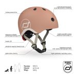 SCOOTANDRIDE: Kask XXS-S dla dzieci 1-5 lat Mocha - obrazek 3