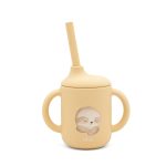 SASSI: Kubek silikonowy z rurką dla dzieci Leniwiec