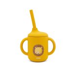 SASSI: Kubek silikonowy z rurką dla dzieci Lew