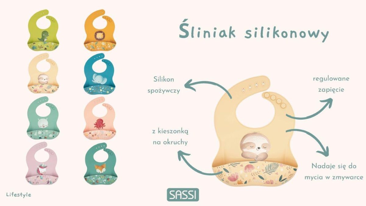 si0948si0948,9 SASSI: Śliniak silikonowy z kieszonką Ośmiornica - obrazek 4