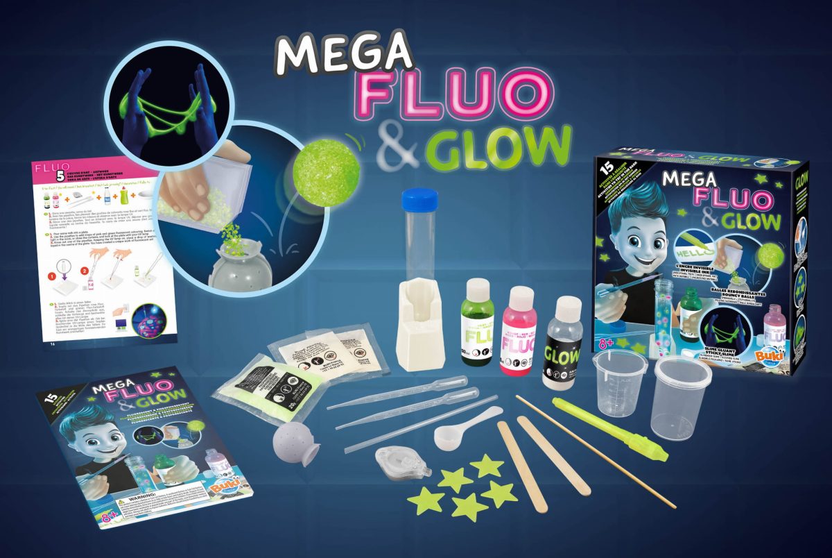 Buki: Zestaw 15 doświadczeń MEGA FLUO&GLOW 8+ - obrazek 2