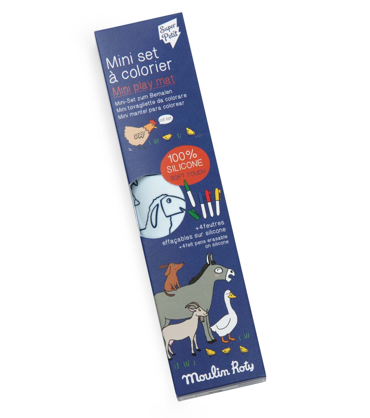 Moulin Roty Moulin Roty: silikonowa mata do kolorowania stworki FARMA - obrazek 2