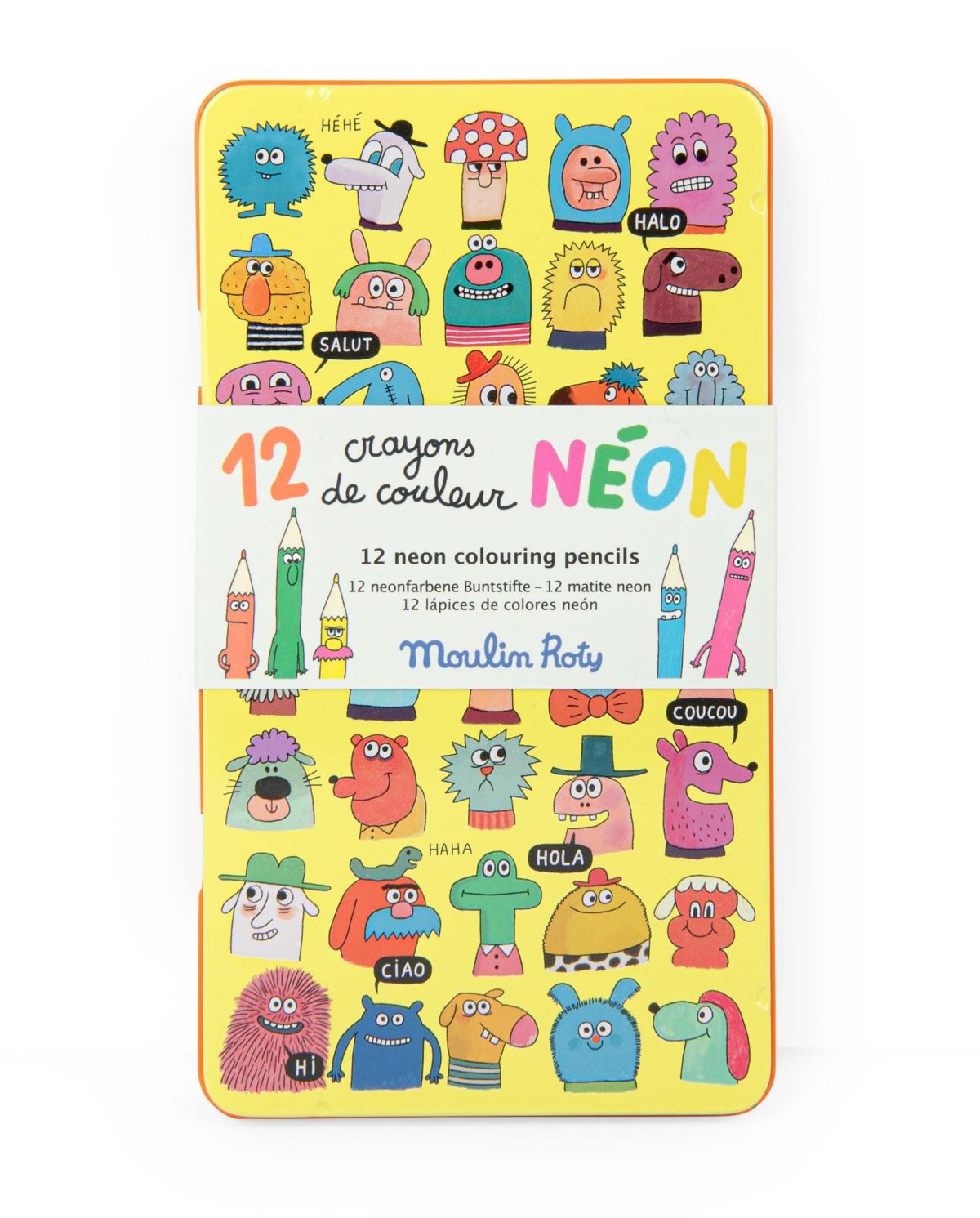 Moulin Roty: Kredki NEONOWE 12 kolorów / LES SCHMOUKS - obrazek 1