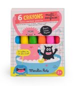 Moulin Roty: ZESTAW 6 kredek do malowania różnych powierzchni / LES SCHMOUKS - obrazek 3