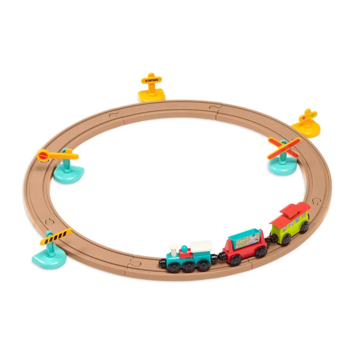 Battat: All Aboard – kolejka z torami i znakami 29 el. / B.toys - obrazek 8