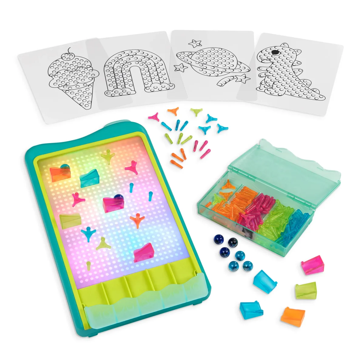 B.TOYS: podświetlany tor kulkowy i tablica artystyczna 2w1 Light-Up Marble Drop - obrazek 1