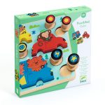 Djeco: Układanka drewniana 2w1 PUZZ & ROLL COLOR 18m+