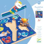 Djeco: Układanka drewniana 2w1 PUZZ & FISH COLOR 18m+ - obrazek 4