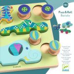 Djeco: Układanka drewniana 2w1 PUZZ & ROLL BARIOLO 18m+ - obrazek 4