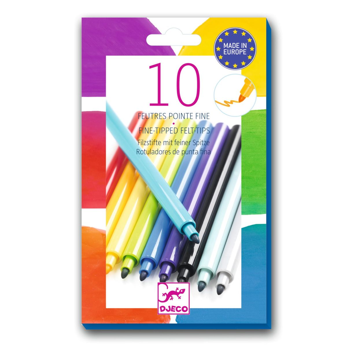 Djeco: FLAMASTRY 10 kolorów RAINBOW - obrazek 1