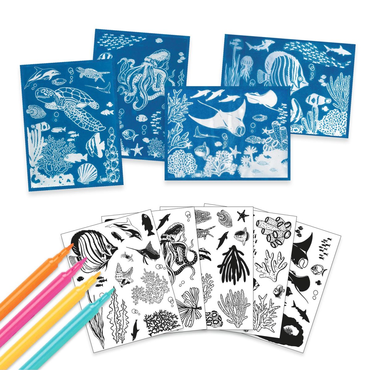 DJ09353-C2-RVB Djeco: Zestaw artystyczny cyjanotypia OCEAN 7+ - obrazek 2