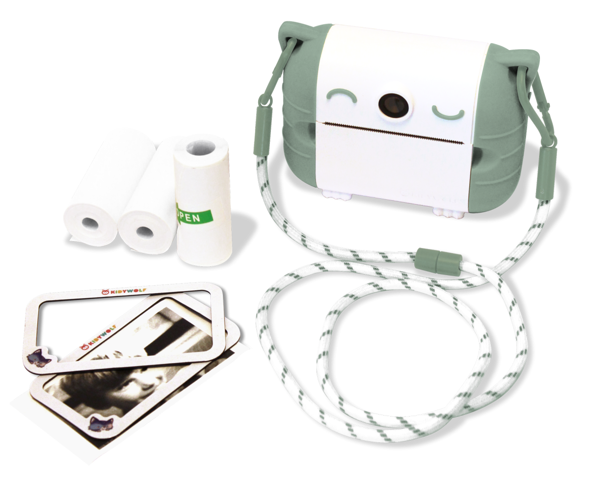 KIDYPRINT-Access-GR-01 Kidywolf: Kidyprint aparat fotograficzny z drukarką zielony - obrazek 3