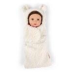 LullaBaby: Lalka NIEMOWLĘ z WŁOSAMI, z misiowym BECIKIEM - obrazek 6