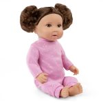 LullaBaby: Lalka NIEMOWLĘ z WŁOSAMI, z misiowym BECIKIEM - obrazek 4