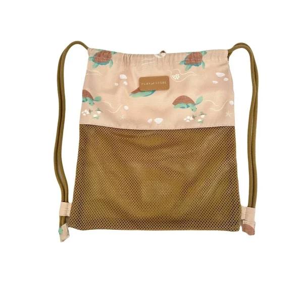 Play&Store: worek/plecak plażowy z siateczkowym dnem Turtle Taupe