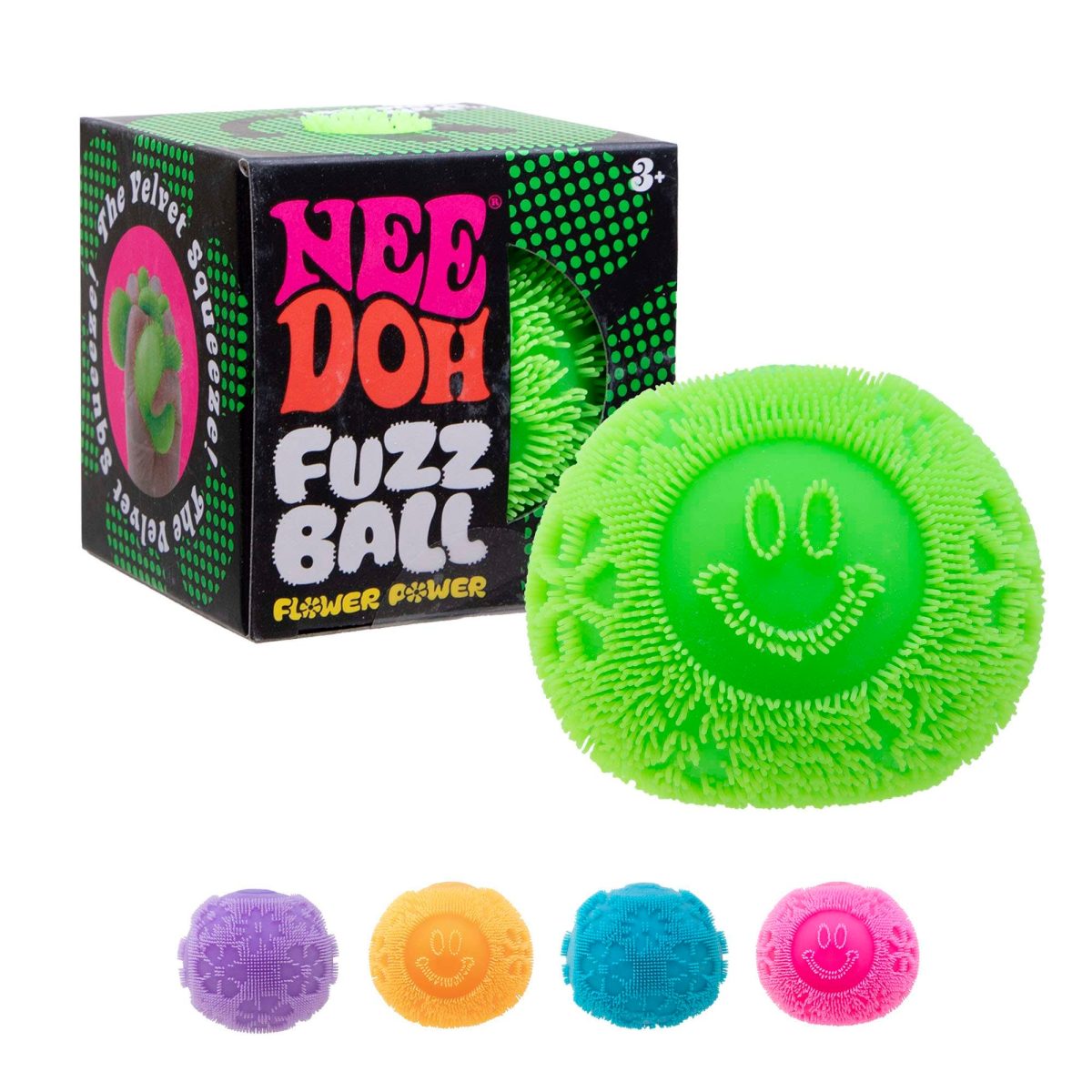 Schylling: włochaty gniotek sensoryczny Fuzz Ball Flower Power - obrazek 1