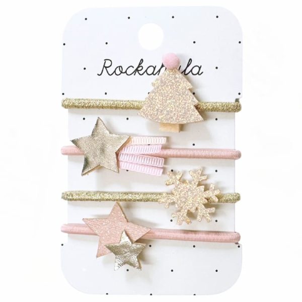 Rockahula Kids: 4 gumki do włosów Frosted Shimmer Xmas Tree