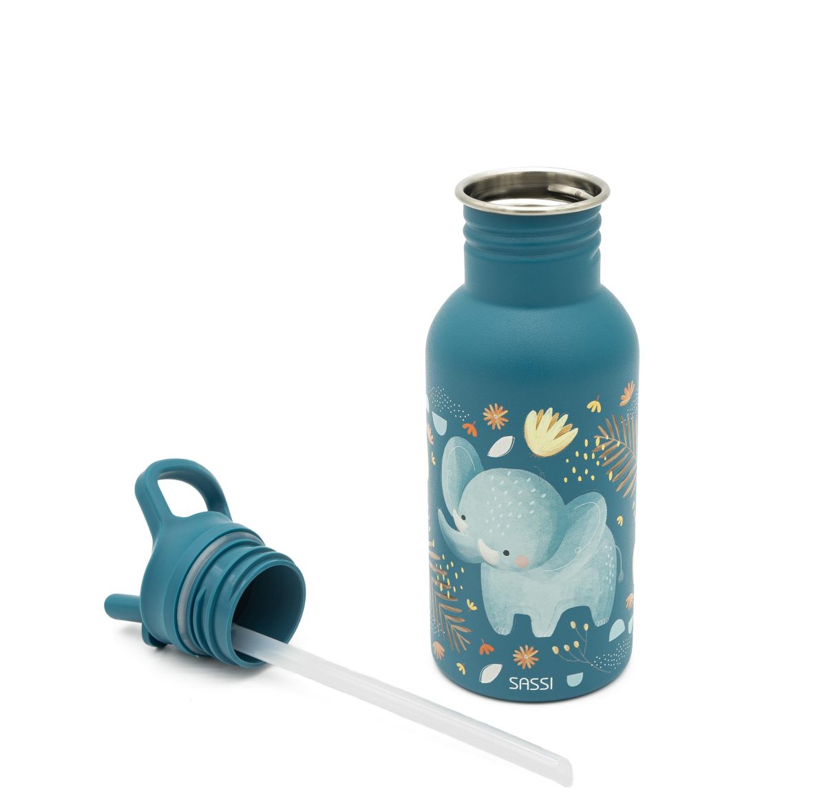 SASSI: Butelka stalowa na wodę bidon 500 ml Słonik - obrazek 2