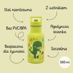 SASSI: Butelka stalowa na wodę bidon 500 ml Dinozaur - obrazek 3