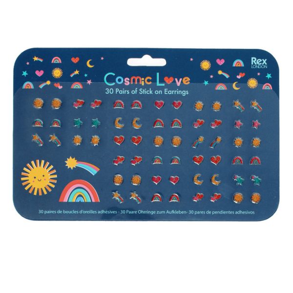 Rex London: kolczyki samoprzylepne dla dzieci Kosmiczna Miłość
