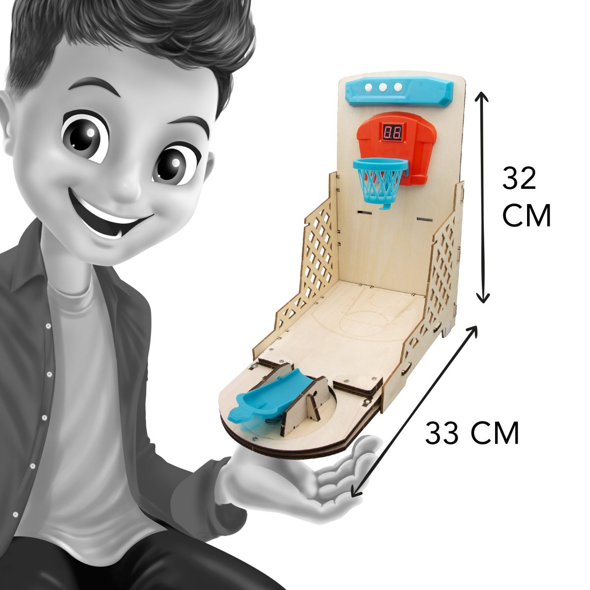 Buki: Elektroniczna mini koszykówka z grami zestaw do montażu 8+ - obrazek 3
