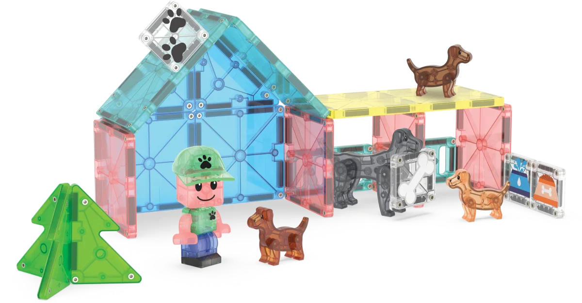 25Puppy_Park_Build11 MAGNA-TILES: klocki magnetyczne Puppy Park 27 el. - obrazek 3