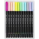 Creativ: Markery akwarelowe z 2 końcówkami 12 kolorów pastelowych - obrazek 2