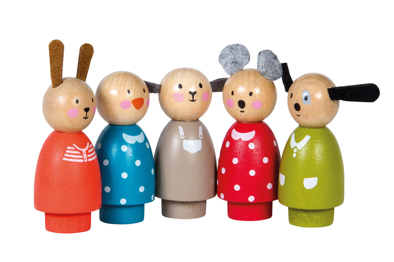 632421_1 Moulin Roty: Drewniane figurki zwierzątka La Grande Famille - obrazek 1