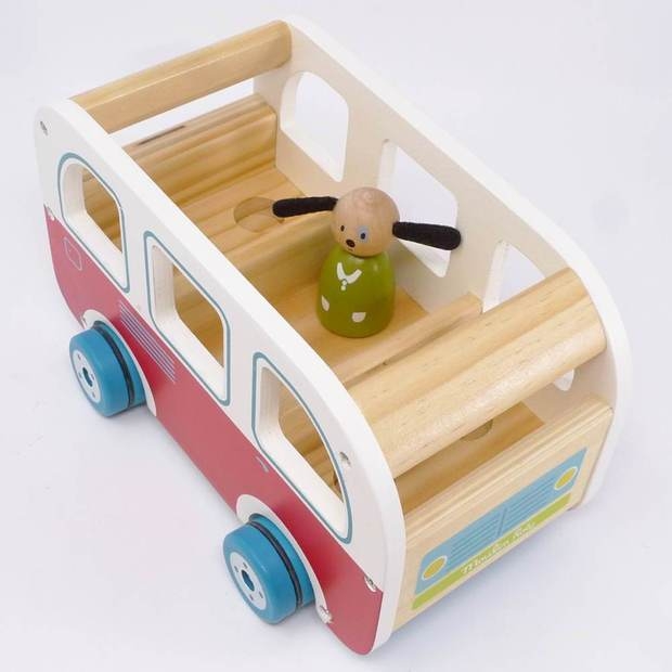 632422s Moulin Roty: Drewniany autobus 21x13 cm La Grande Famille - obrazek 2