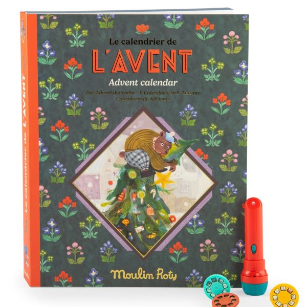 Moulin Roty: Kalendarz adwentowy LES MINOUCHKAS - projektor + 23 bajki