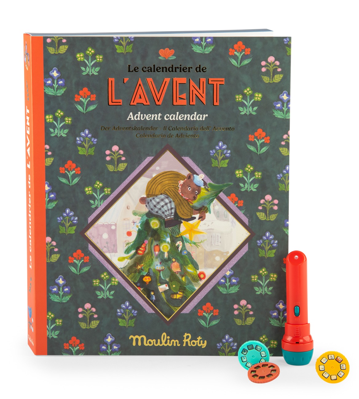 DESERT 2025_XX Moulin Roty: Kalendarz adwentowy LES MINOUCHKAS - projektor + 23 bajki - obrazek 1