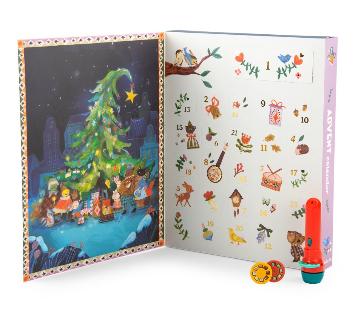 DESERT 2025_XX Moulin Roty: Kalendarz adwentowy LES MINOUCHKAS - projektor + 23 bajki - obrazek 2