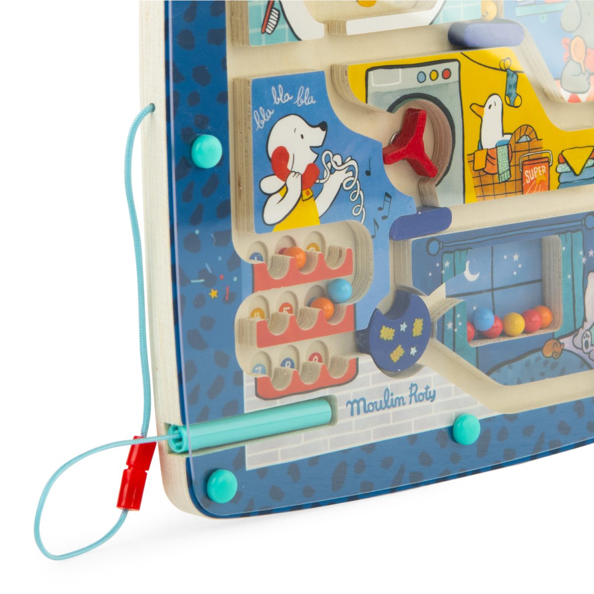 Moulin Roty Moulin Roty: Magnetyczny drewniany labirynt PUCE & PILOU - obrazek 2