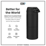 ION8: Butelka termiczna 360ml Double Wall Travel Mug Black - obrazek 3