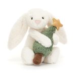 Jellycat: Wesoły Króliczek z Choinką 18 cm