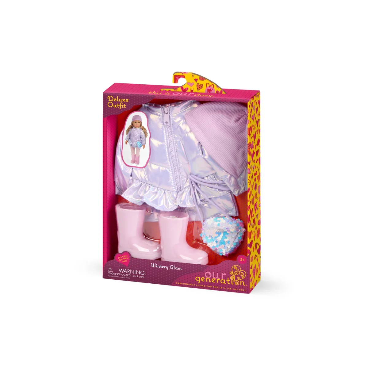 BD30573_PKG-1 Our Generation: zestaw ubranek dla lalek – Wintery Glam - obrazek 2
