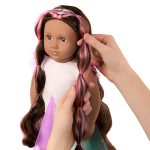 Our Generation: lalka TANIA 46cm – z regulowanymi włosami i kolorowymi pasemkami - obrazek 3