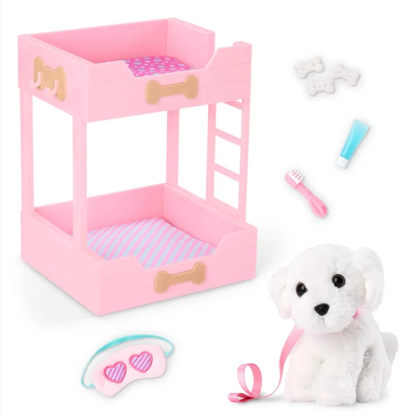Our Generation: ŁÓŻKO PIĘTROWE z PIESKIEM i akcesoriami – Puppy Dreams Bunk Bed