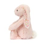 Jellycat: Króliczek z Kwiecistymi Uszami Pudrowy Róż „Cherry” 18 cm - obrazek 4