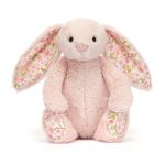 Jellycat: Króliczek z Kwiecistymi Uszami Pudrowy Róż „Cherry” 18 cm - obrazek 2
