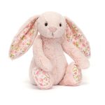 Jellycat: Króliczek z Kwiecistymi Uszami Pudrowy Róż „Cherry” 18 cm