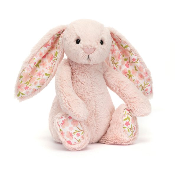 Jellycat: Króliczek z Kwiecistymi Uszami Pudrowy Róż „Cherry” 18 cm