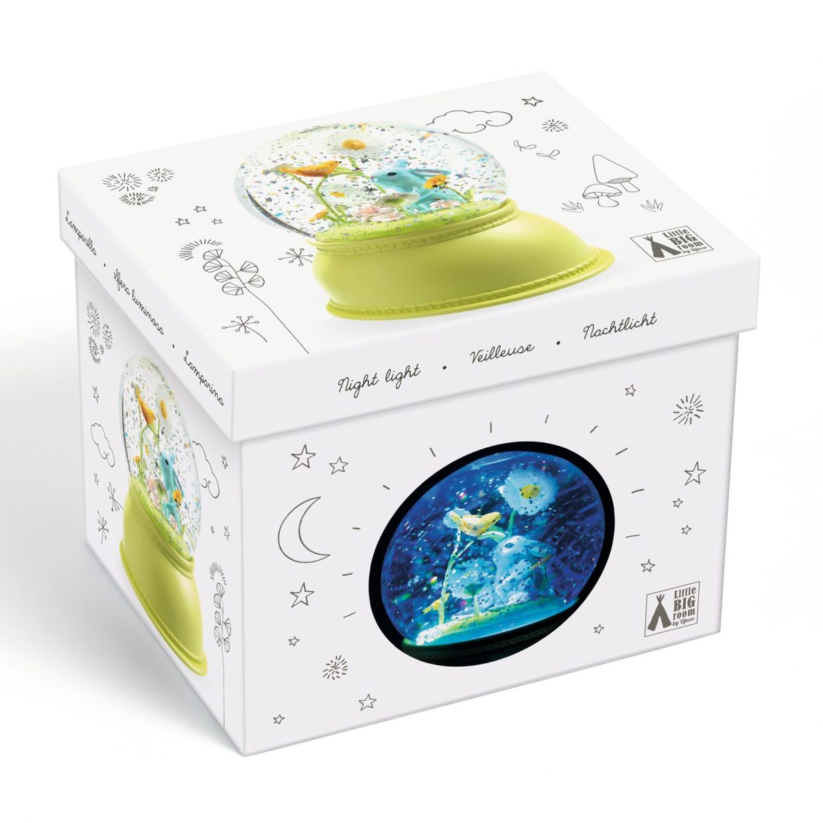 DD03410-B3D-RVB Djeco: Lampka nocna kula śniegowa KRÓLICZEK - obrazek 2