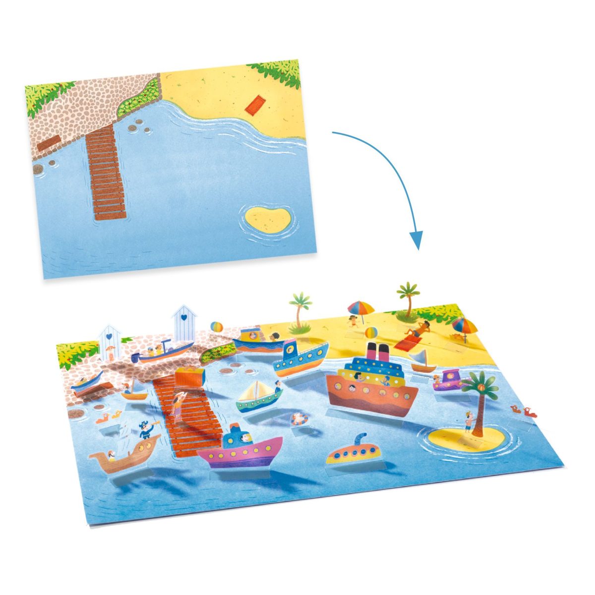 DJ00043-C1-RVB Djeco: Naklejki wielokrotnego użytku 3D POJAZDY 3+ - obrazek 4