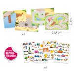 Djeco: Naklejki wielokrotnego użytku 3D POJAZDY 3+ - obrazek 3