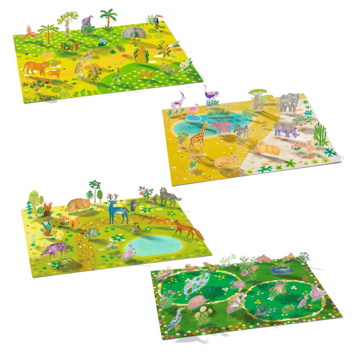 DJ00044-C-RVB Djeco: Naklejki wielokrotnego użytku 3D ZWIERZĘTA 3+ - obrazek 2