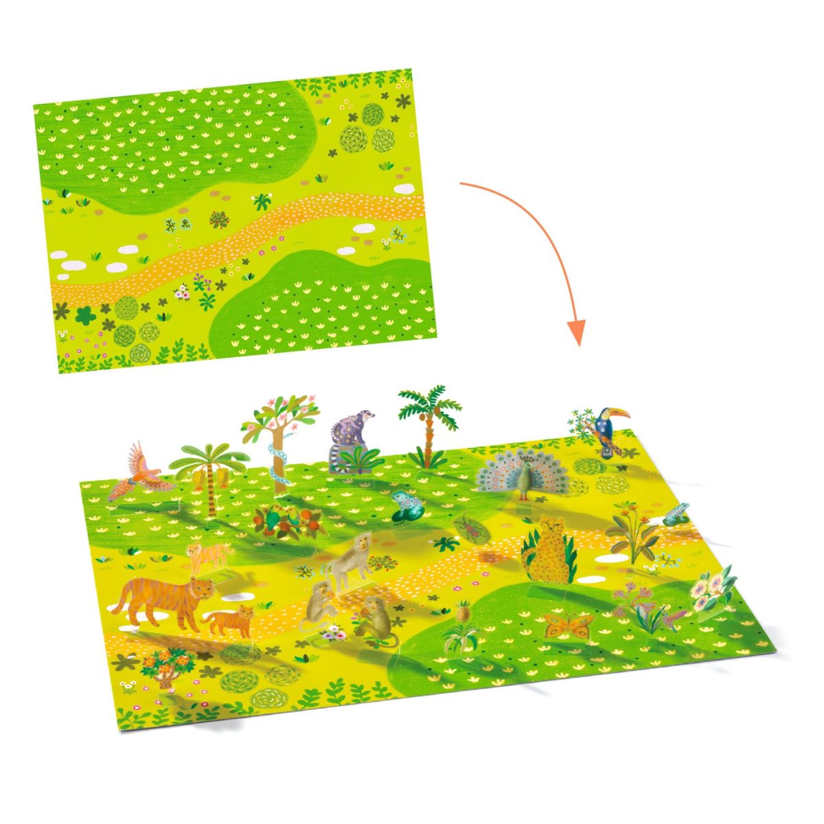 DJ00044-C1-RVB Djeco: Naklejki wielokrotnego użytku 3D ZWIERZĘTA 3+ - obrazek 4