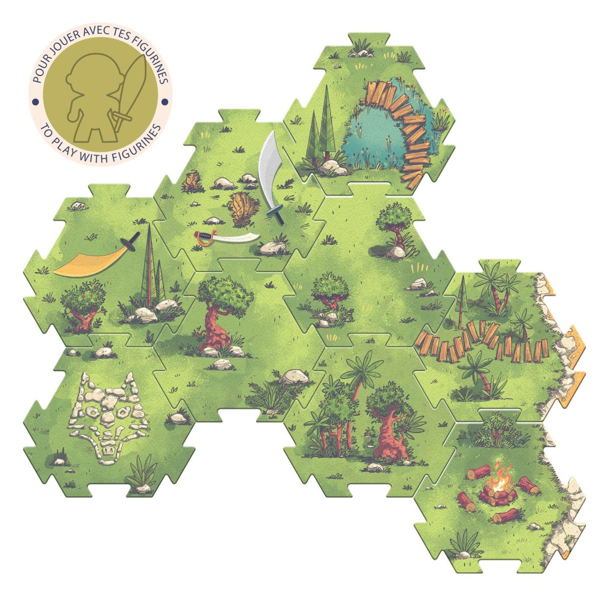 DJ06918-C1-RVB Djeco: ARTY TOYS SCENOGRAFIA Puzzle tekturowe FURIOUS + figurka 4+ - obrazek 6